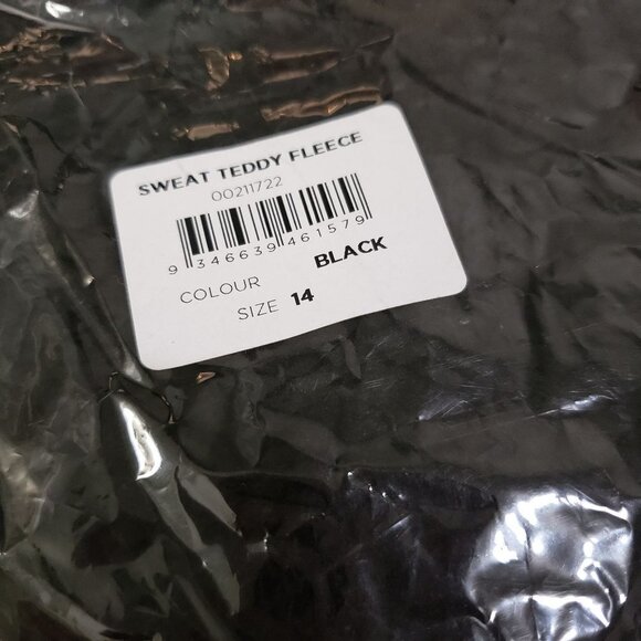 NWT ZIM & ZOE Teddy Fleece Sweat Top - black Size 14‎ - Picture 8 of 9